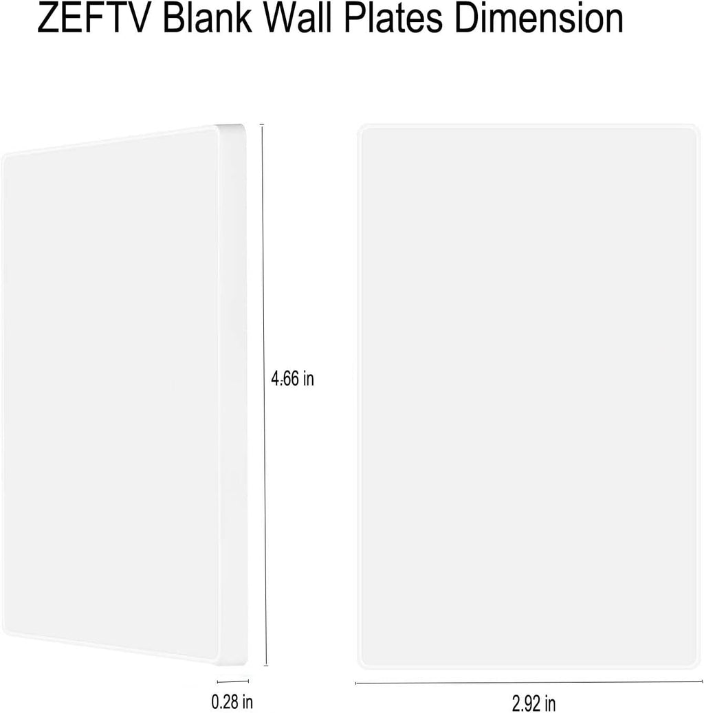 Screwless Blank Wall Plates 1-Gang Blank Switch Outlet Electrical Cover Plate Unbreakable Thermoplastic Faceplate for