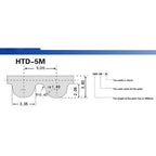 HTD 5M 500 Synchronous Wheel Belt Close Loop Timing Pulley Belt 15mm Width (5M-500 width-15MM)