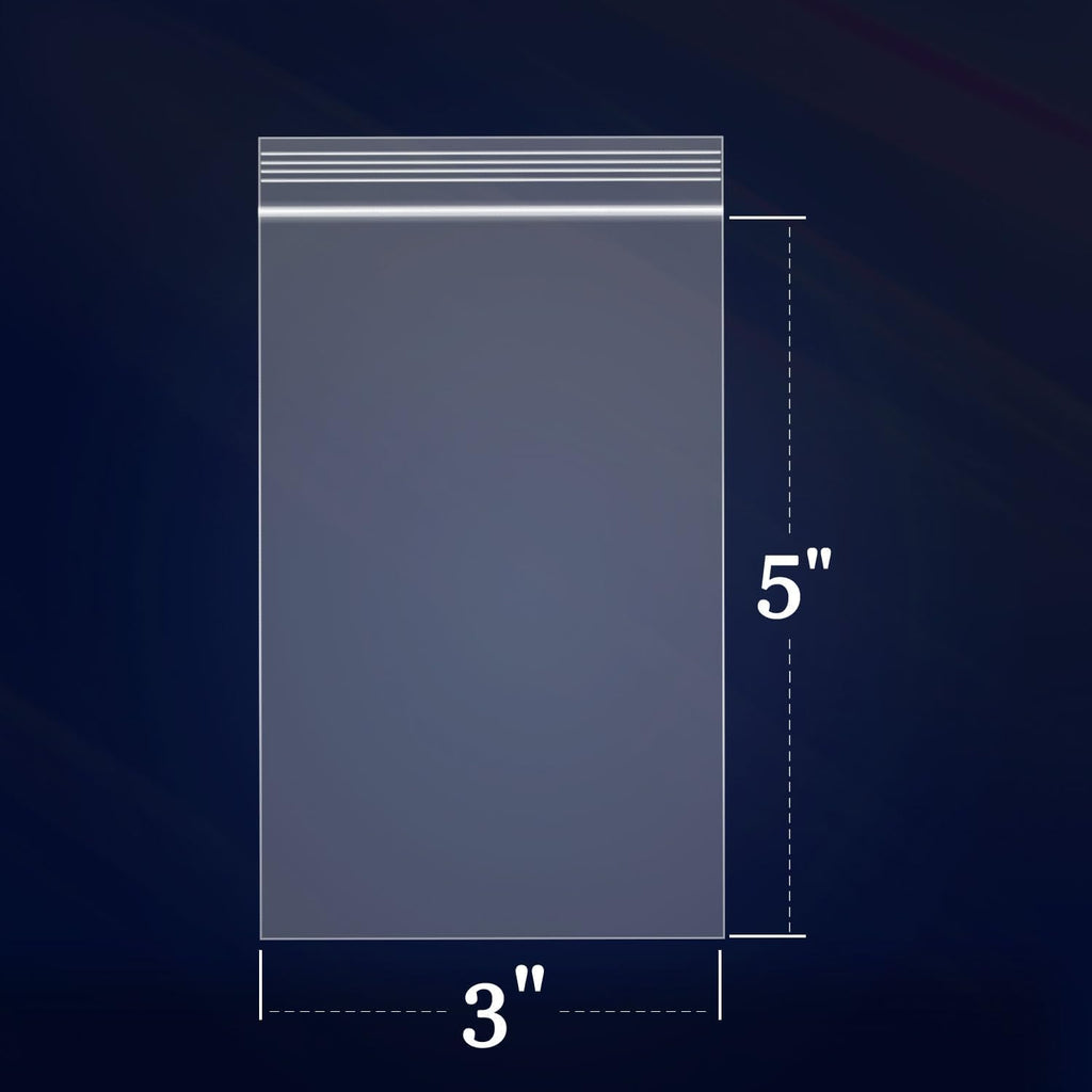 500 Count - 3" x 5" Small Reclosable Zip Plastic Bags