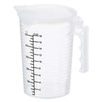 Graduated Beaker, 500ml PP Plastic Liquid Measuring Cup Double Sided Black Graduations with Handle Lid and Spout for
