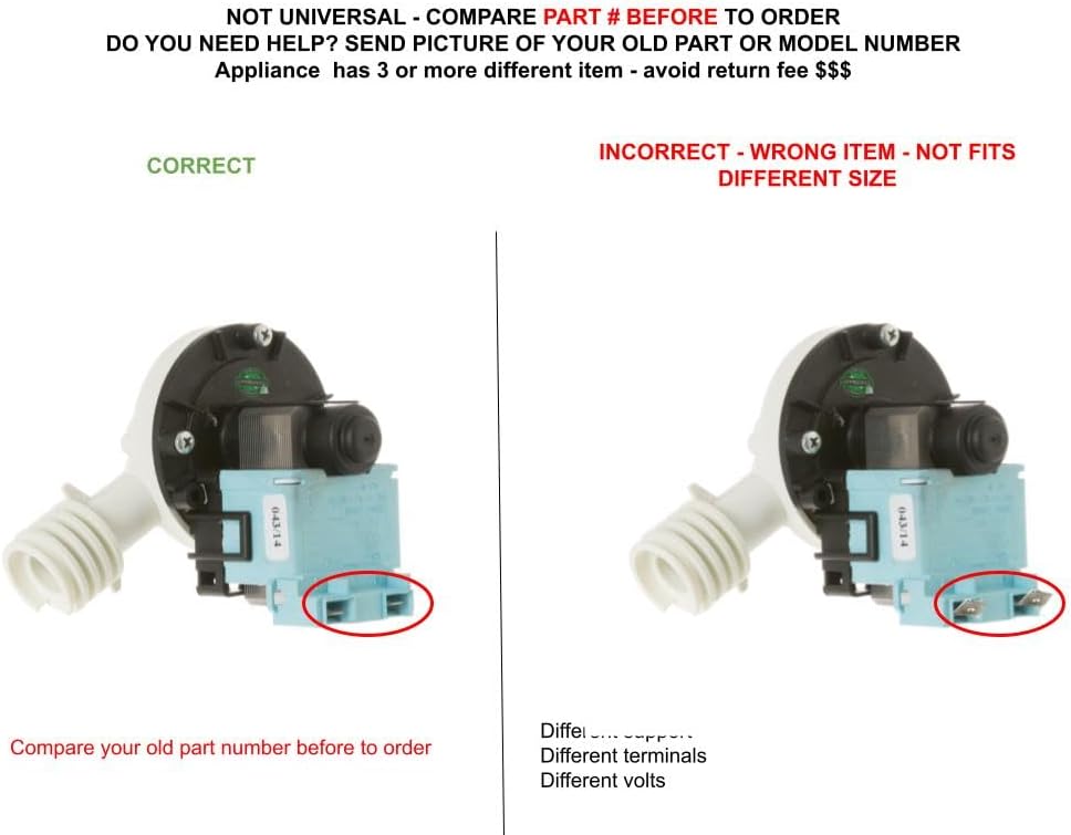 165D8018G002 CKD18G002X compatible with General Electric Dishwasher Drain Pump Assembly fits old number 165D8018G002