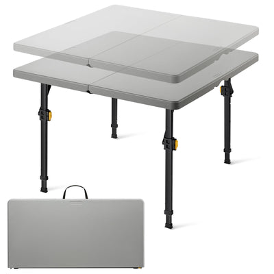 Folding Card Table 2 Heights, 34" Square Plastic Party Table