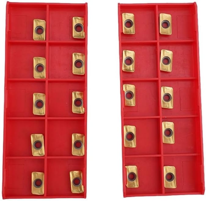 APKT11T3 TiN Coated Carbide Milling Inserts for Face Milling Cutter, 20-Pack Indexable Inserts for Stainless Steel Machining with High Grip Strength and Enhanced Efficiency