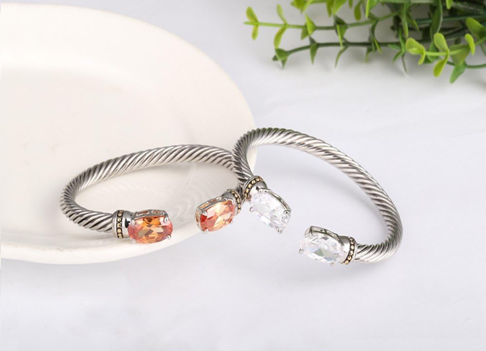 Stainless Steel Cuff Bangles Crystal Mosaic Bracelet Bangle for Women Fashion Jewelry BR75854