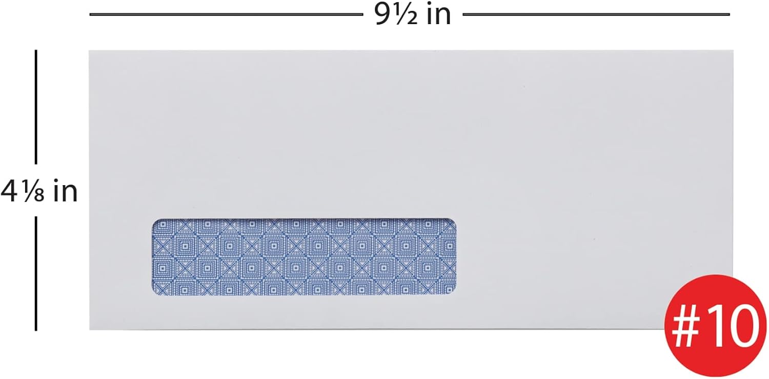 100% Recycled Lift Press(TM) Window Envelopes, #10 (4 1/8in. x 9 1/2in.), White, Pack Of 500, 76171