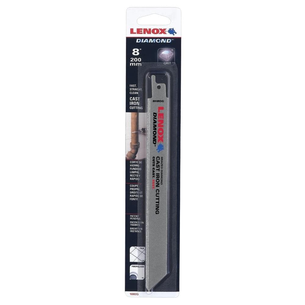 LENOX Tools Reciprocating Saw Blade, Diamond Grit, 8-Inch (10833800RDG)