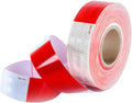 2" in x 150' ft Diamond Grade Pattern Trailer Truck Conspicuity DOT Class 2 Reflective Safety Tape - 6" Red / 6" White