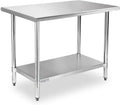 18-Gauge Stainless Steel Prep Table with Undershelf 36”x24” 3ft