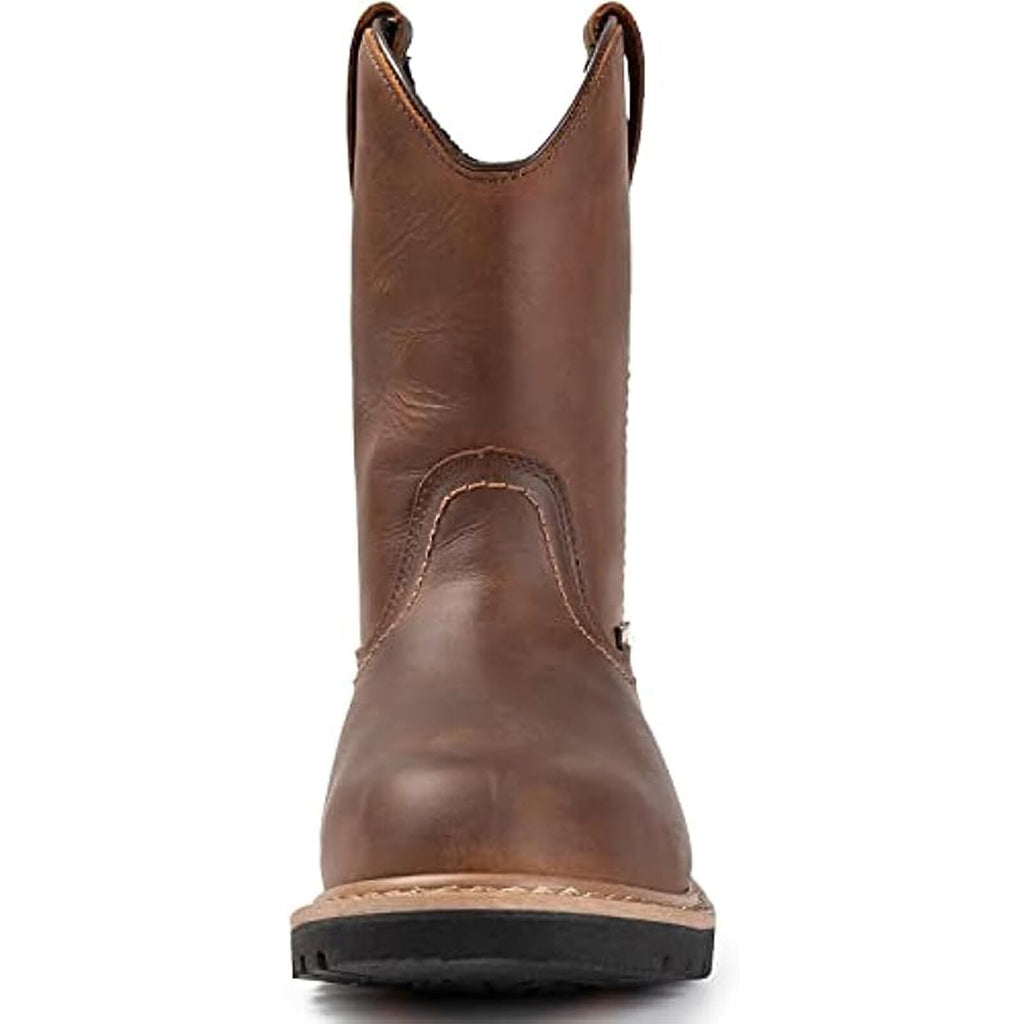 Men's Waterproof Wellington Work Boots,Soft Toe Brown,9.5