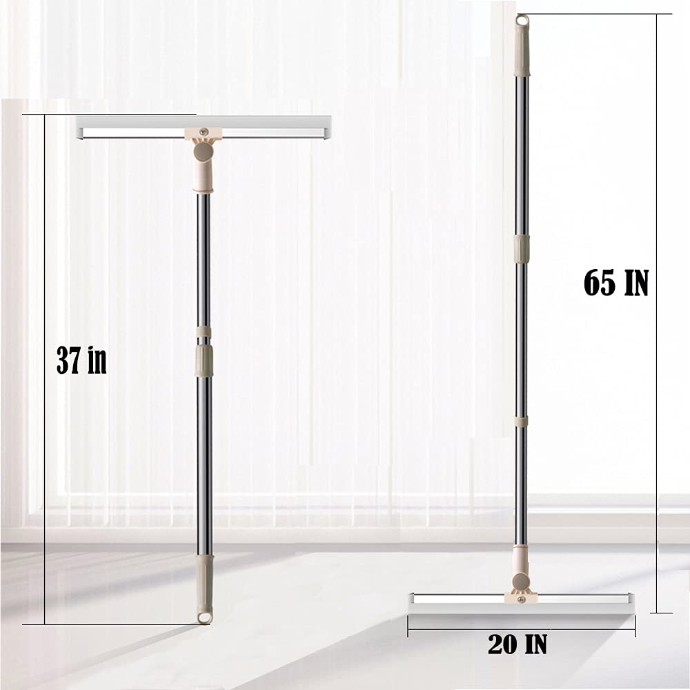 20 in Silicone Floor Squeegee 65 in Long Handle for Floor Window Cleaning