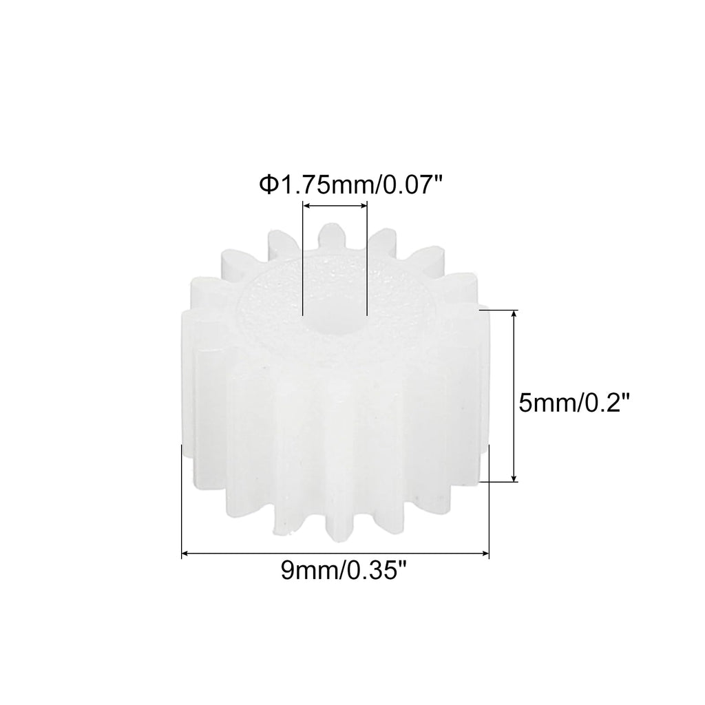 MECCANIXITY 24Pcs Module 0.5 Plastic Gears 16 Teeth 1.75mm ID 5mm White