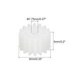 MECCANIXITY 24Pcs Module 0.5 Plastic Gears 16 Teeth 1.75mm ID 5mm White