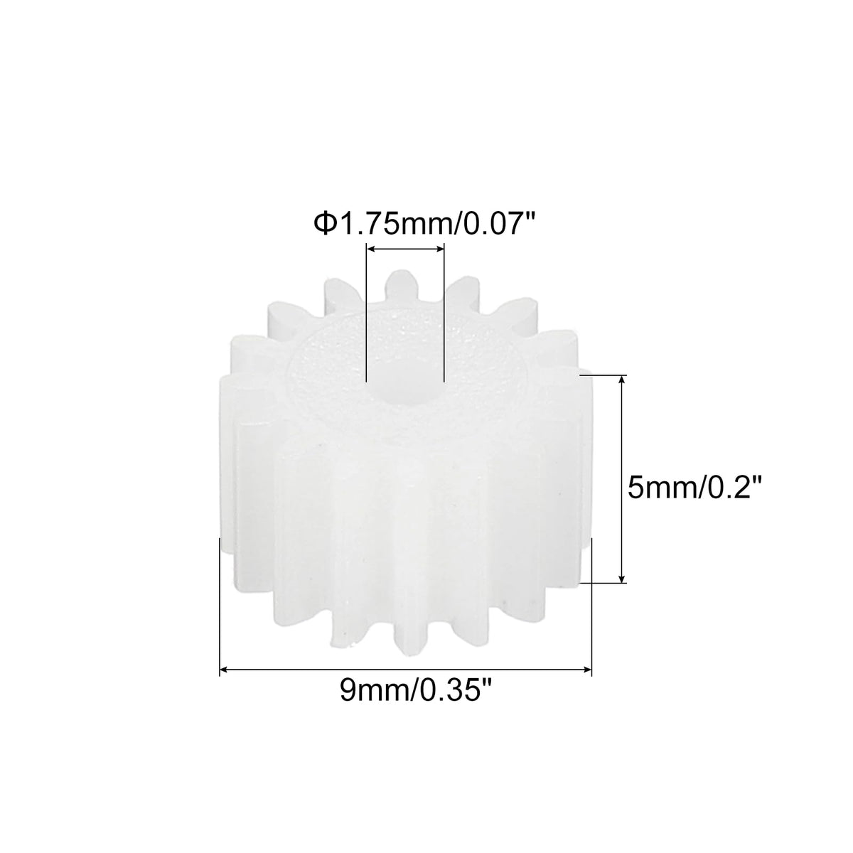 MECCANIXITY 24Pcs Module 0.5 Plastic Gears 16 Teeth 1.75mm ID 5mm White