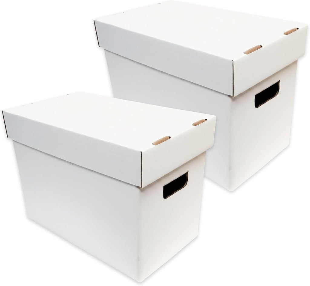 Magazine Storage Boxes with Lids - Heavy Duty, 2 Pack