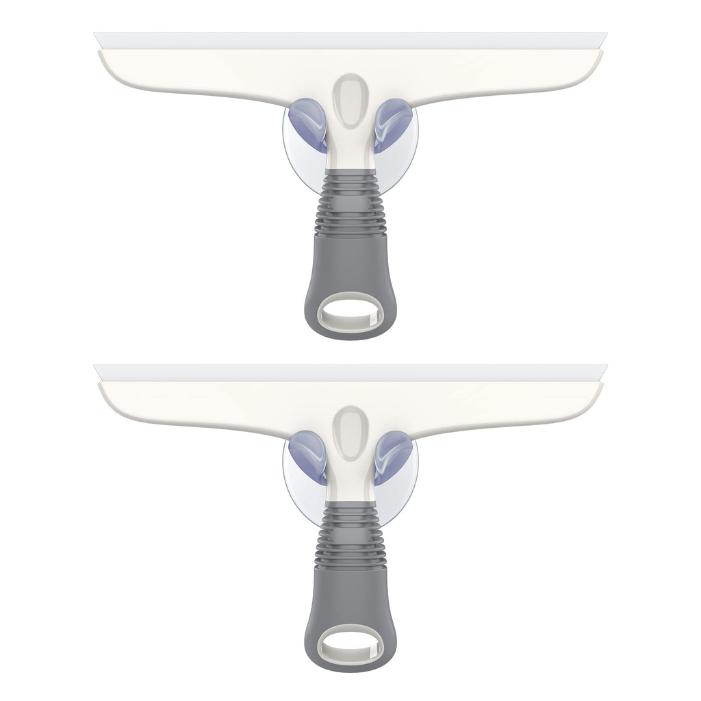 Silicone Squeegee for Shower Doors, 10 inch, White & Gray, 2 Pack