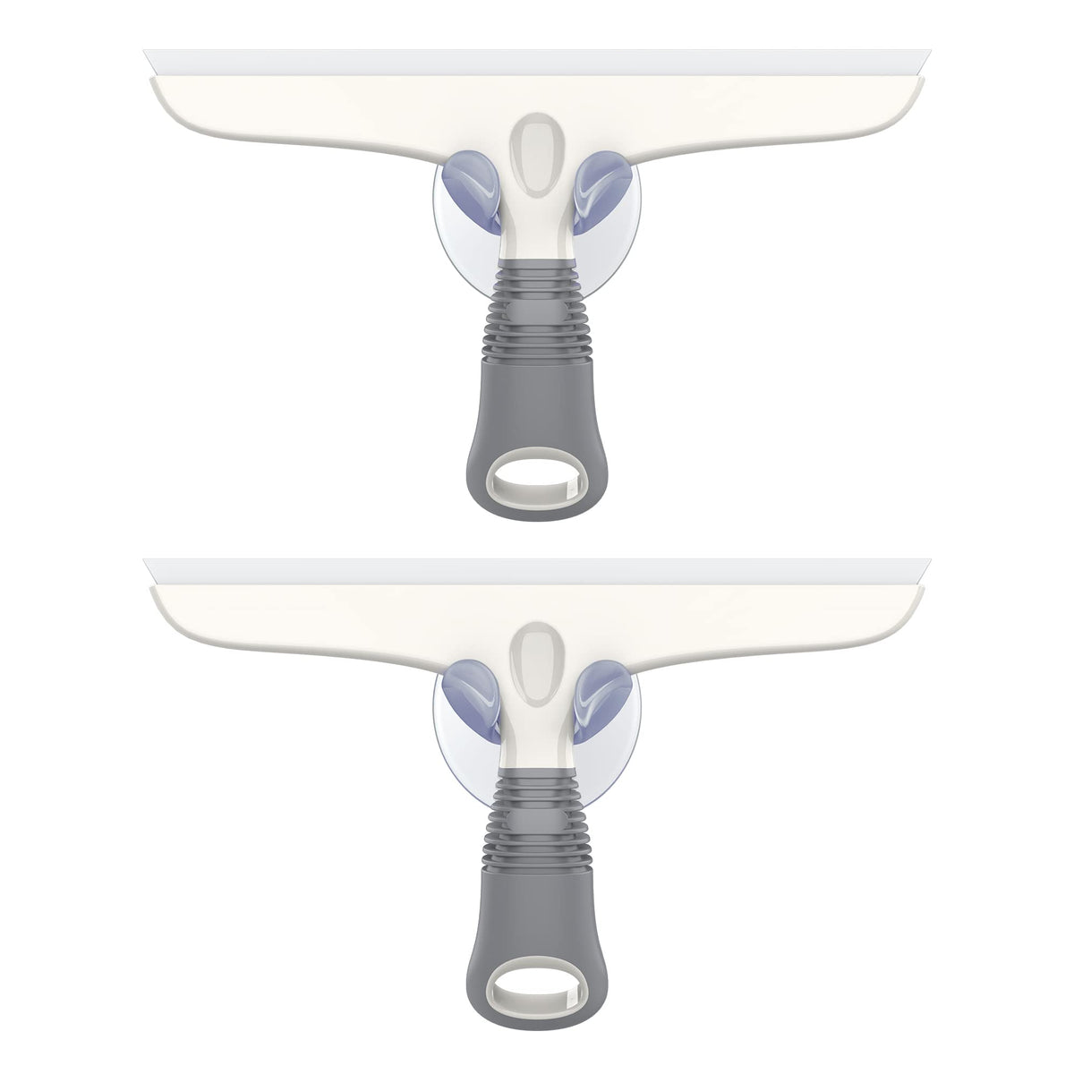 Silicone Squeegee for Shower Doors, 10 inch, White & Gray, 2 Pack