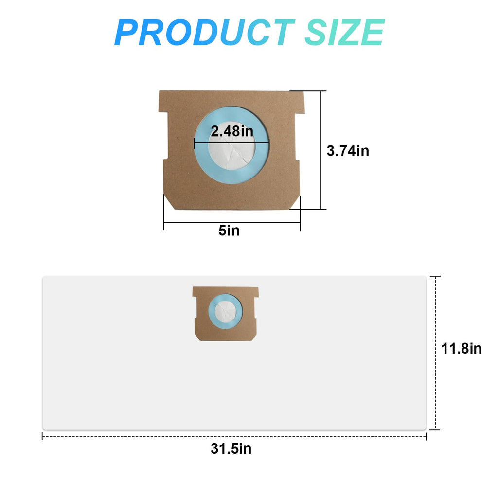 5 Pack Vacuum Bags Replacement for Shop Vac Bags 5-8 Gallon