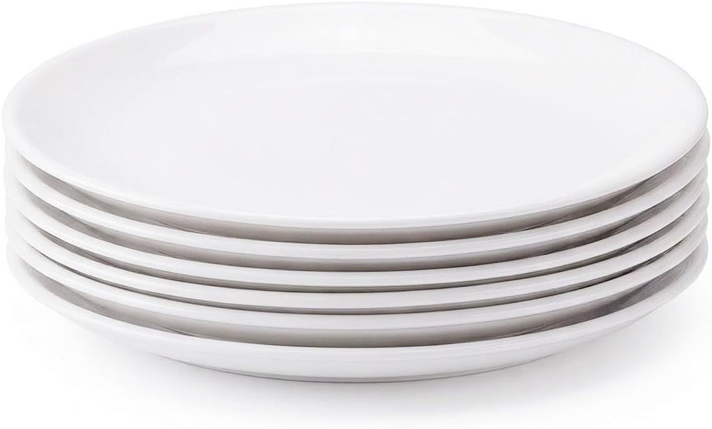 Melamine Plates,6 Pack Unbreakable White Dinner Plate for Steak, Buffet & Picnic, Lightweight Outdoor Serving Plates