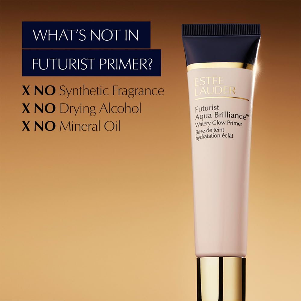 Futurist Aqua Brilliance Watery Glow Makeup Primer with Hylauronic Acid for Triple Moisture