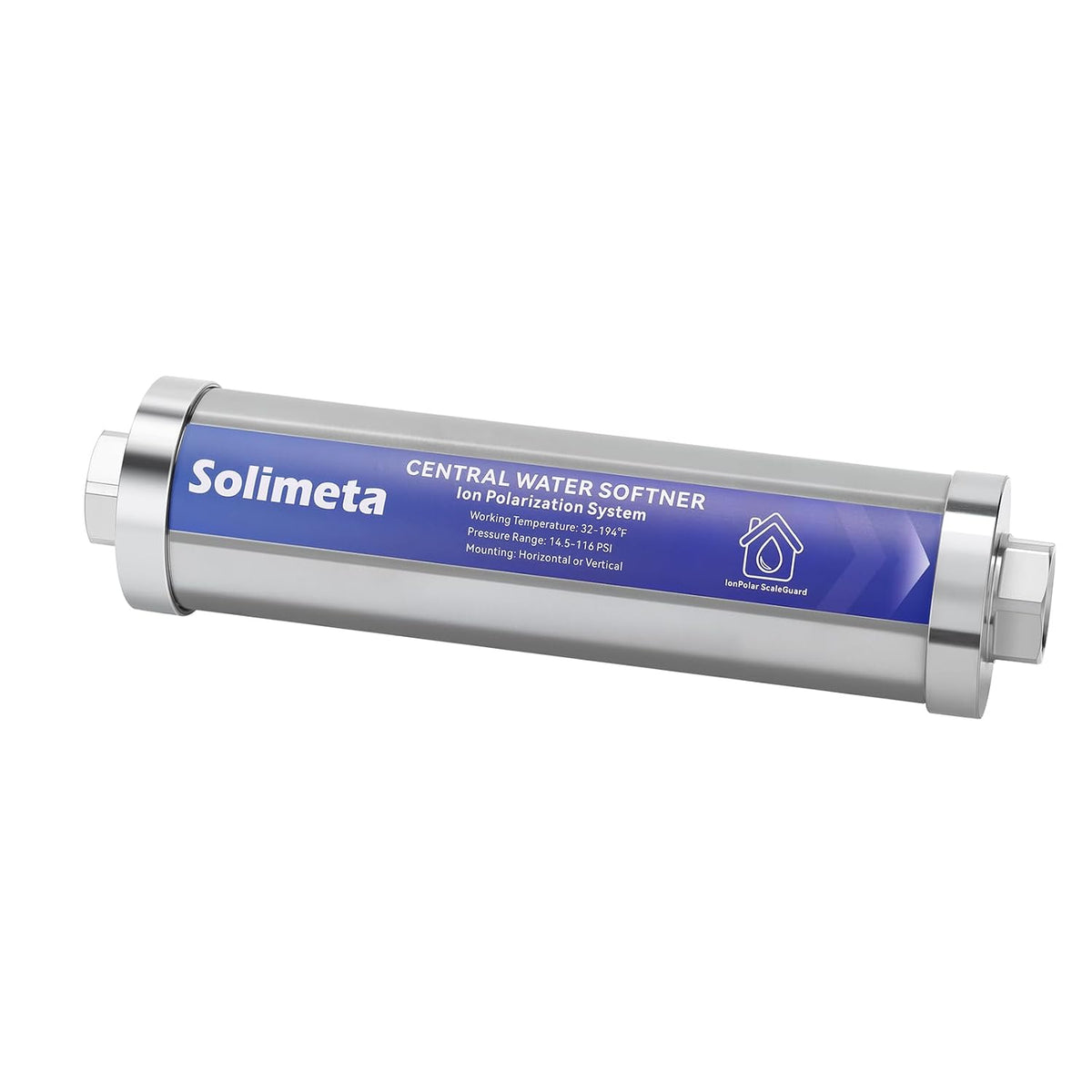Central Water Softner, Salt-Free Whole House Water Descaler, 3/4" NPT Water Heater Descaler, lon Polarization System