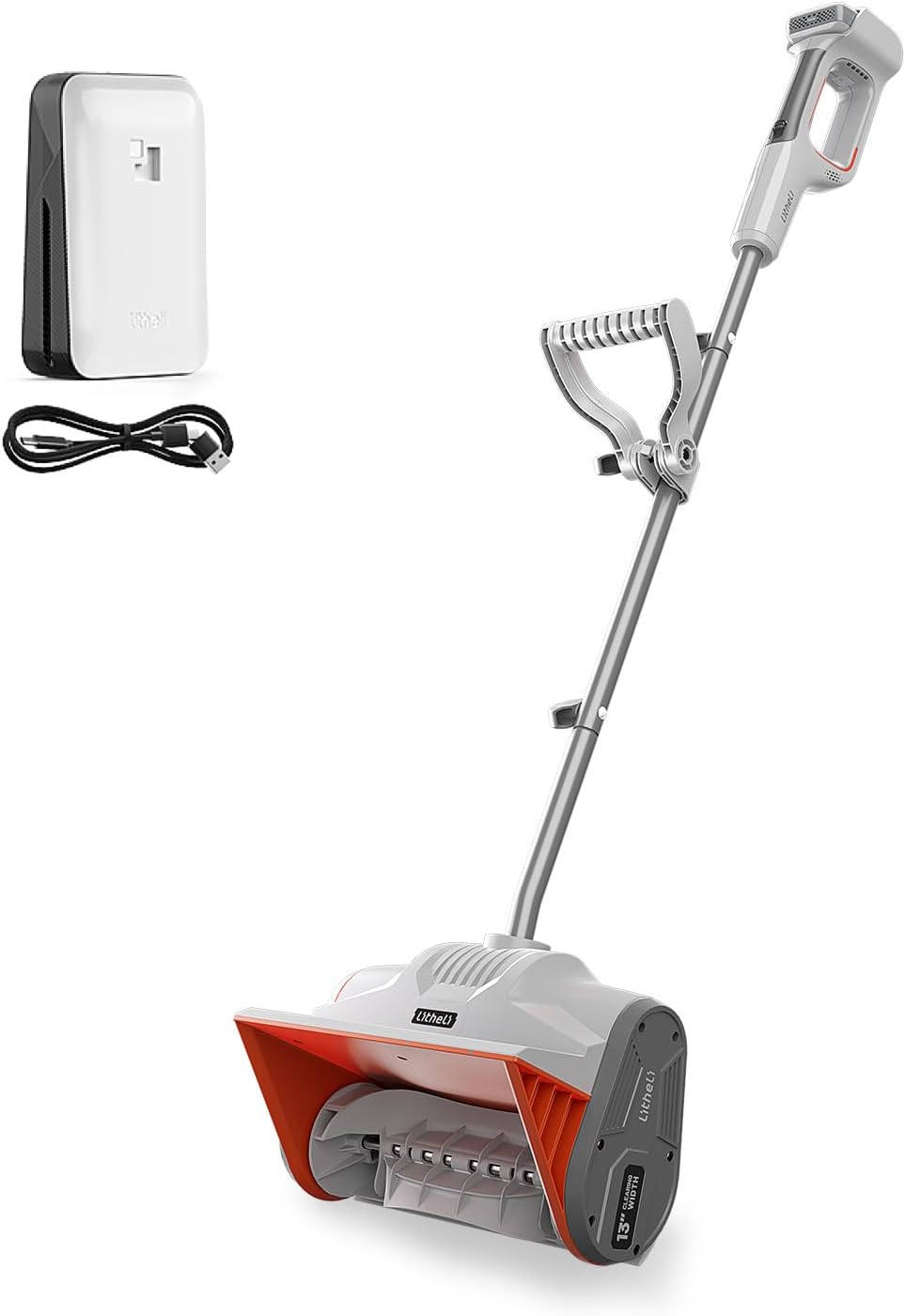 Cordless Snow Shovel 20V, 13-Inch Brushless Electric Power Shovel for Snow Removal, Includes 4.0 Ah Battery, Easy to
