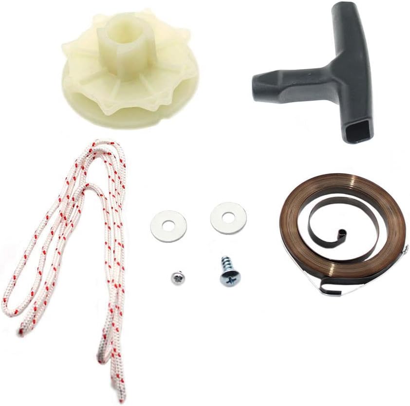 Recoil Spring + Starter Pulley + Rope Kit For Poulan 1900 1950 1975 2025 2050 2055 2075 2150 2155 2175 2250 2350 2375 2450 2550 2555 S1634 S1838 SM4018 PPB1634LE 220 222 260Pro PP210 PP220 PP221 PP222
