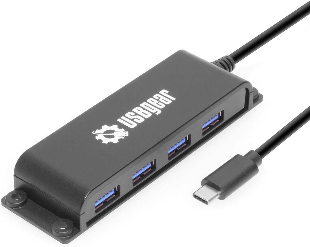 4-Port USB-C Portable Hub w/ 3.3ft Cable, 10Gbps Transfer for Laptops, Phones, Hard Drives & More
