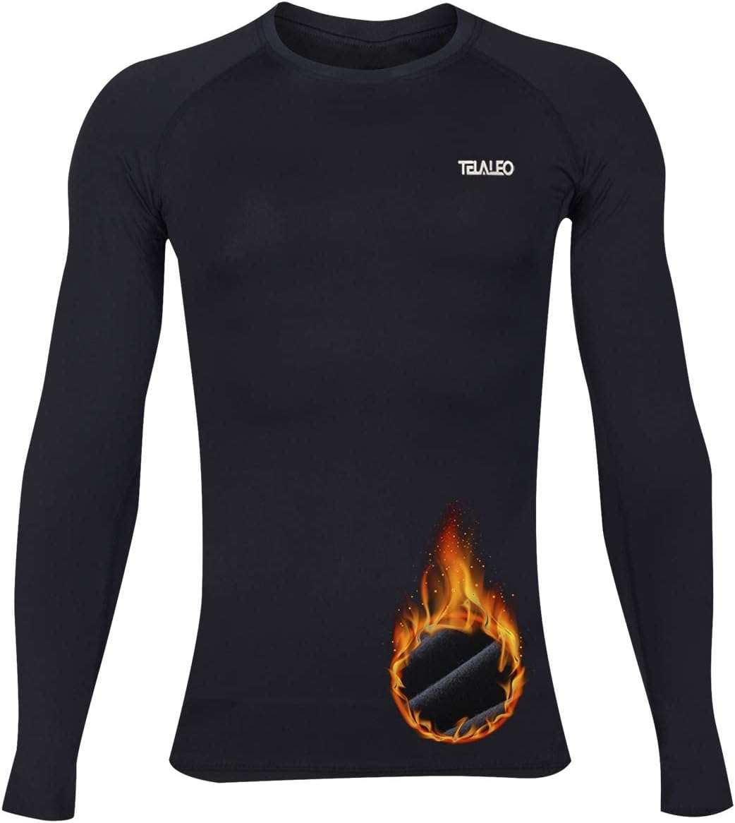 Boys Thermal Set Fleece Lined Youth Compression Shirt Pants | Fleece lined thermal underwear for kids; youth athletic