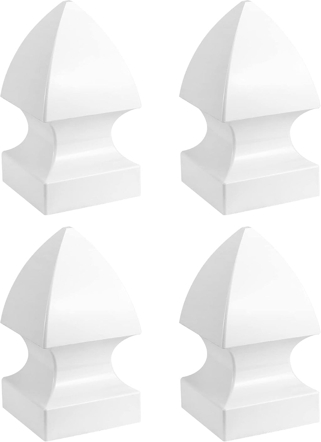 4 Pack 5" Vinyl Fence Post Cap in Gothic Style - Outdoor Post Cover for 5" x 5" Vinyl Decks, Patios, Porches, Mailbox