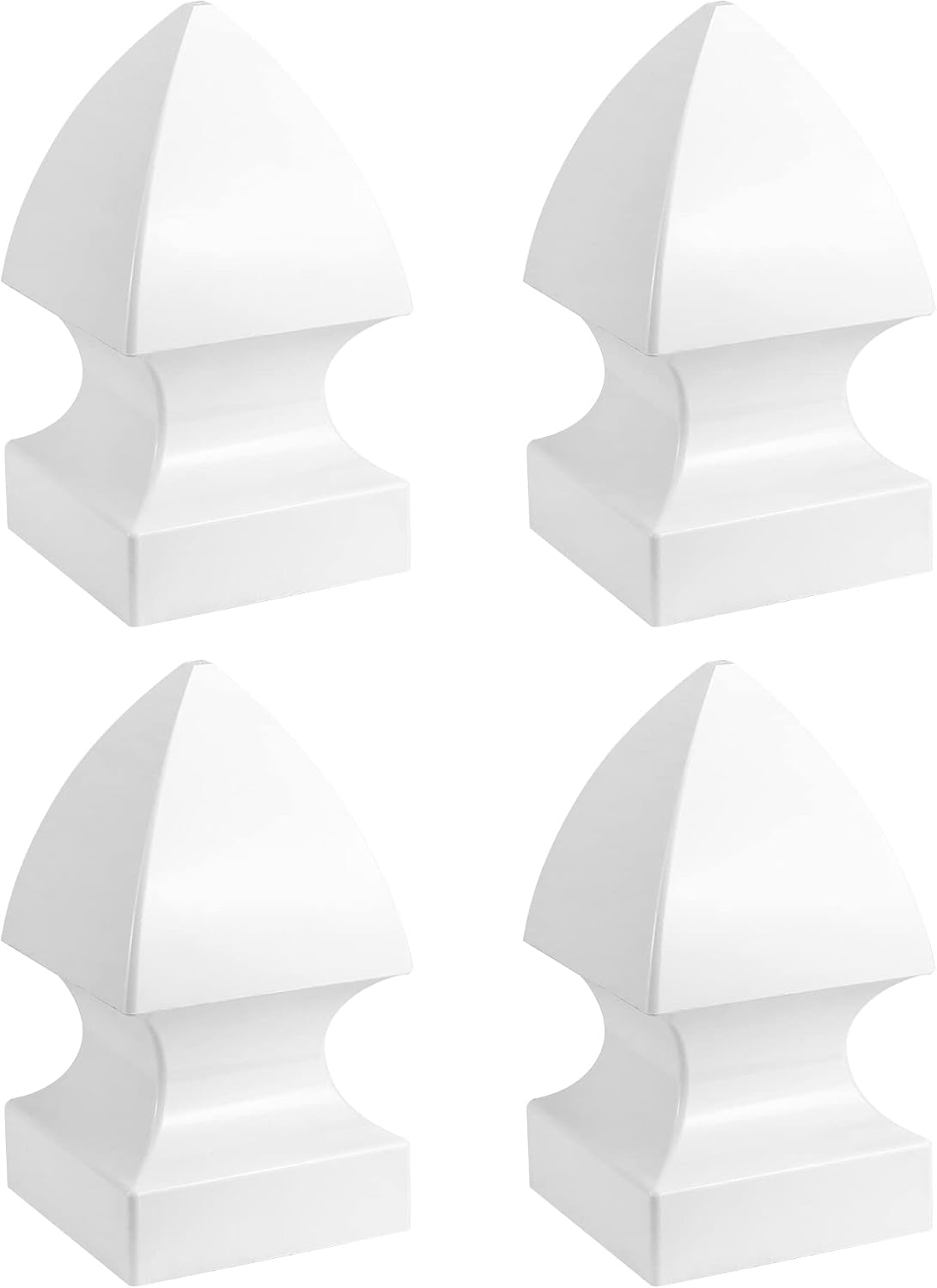 4 Pack 5" Vinyl Fence Post Cap in Gothic Style - Outdoor Post Cover for 5" x 5" Vinyl Decks, Patios, Porches, Mailbox