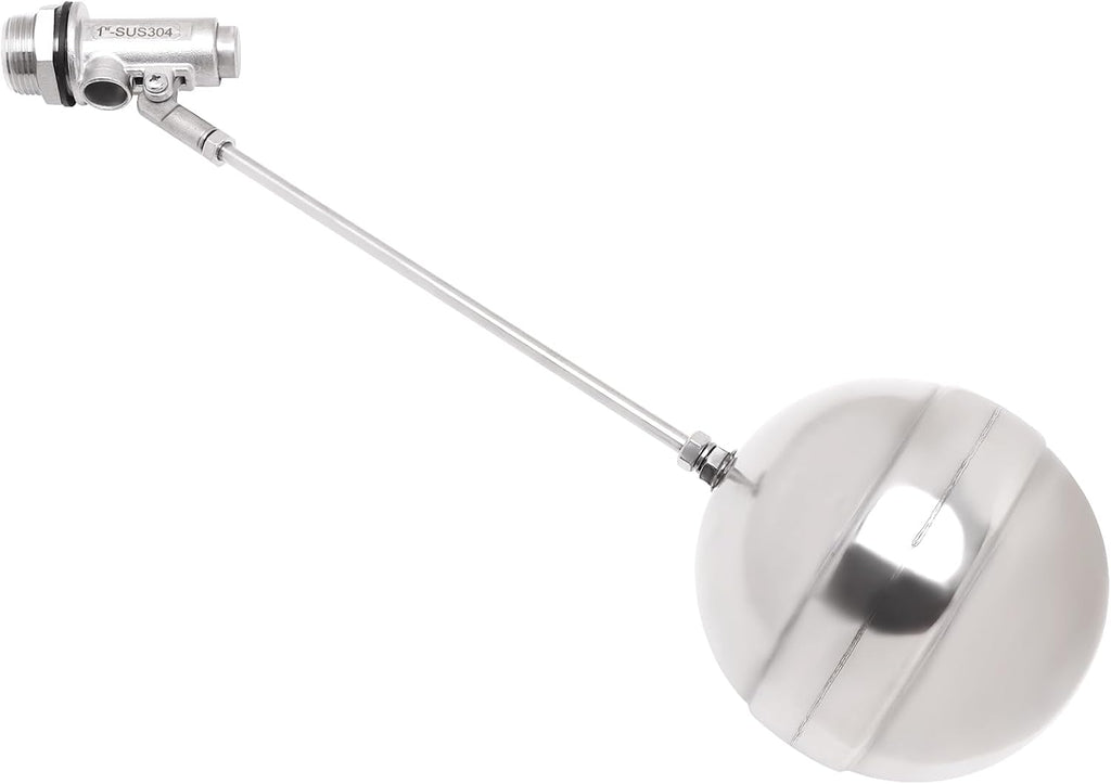 Stainless Steel Float Ball Valves - 1" NPT Male Thread Flow Control Float Sensor Valve Automatic Water Level Control Float For Tank Pond Water Tower