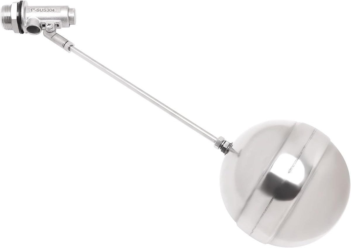 Stainless Steel Float Ball Valves - 1" NPT Male Thread Flow Control Float Sensor Valve Automatic Water Level Control Float For Tank Pond Water Tower