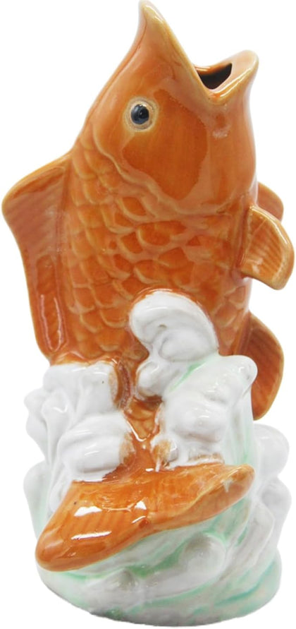 Garden Pond Spitters, Water Feature Outdoor Fountain Spitter, Vintage Ceramic Carp Fish Garden Fountain Pond Spitters
