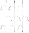 Fishing Hook with Leader,5 Hooks Fishing Rig-7 Strands Nylon Coated Fishing Leader with Swivle,Snap,Hooks