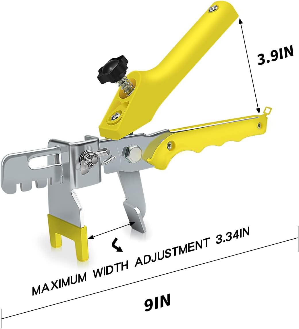 Tile Leveling System with Plier, 600 Tile Spacers 1/8" and 200 Wedges | Tile Leveling Clips with Tile Plier, Anti
