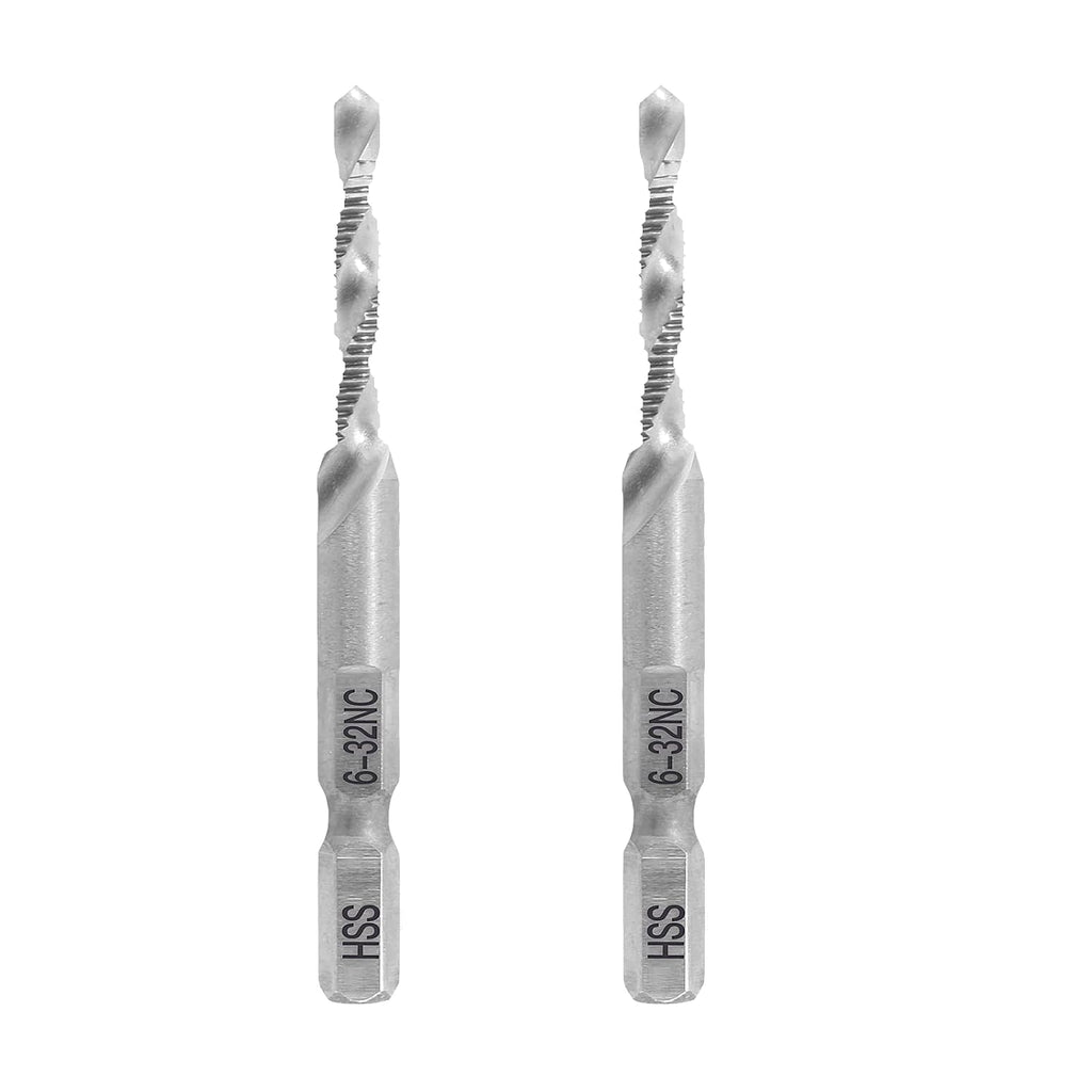Bonsicoky 6-32NC Combination Tap and Drill Bit, 2 Pcs