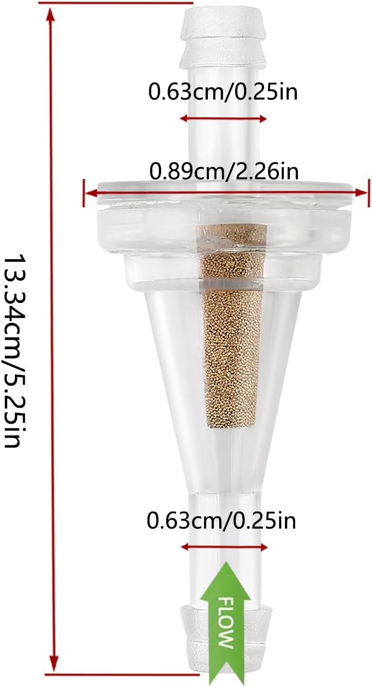 Inline Fuel Filter - Small Universal Fuel Filters for 1/4 Fuel Line Gas Engine Motorcycle Dirt Bike Scooter ATV Quads (2 Packs)