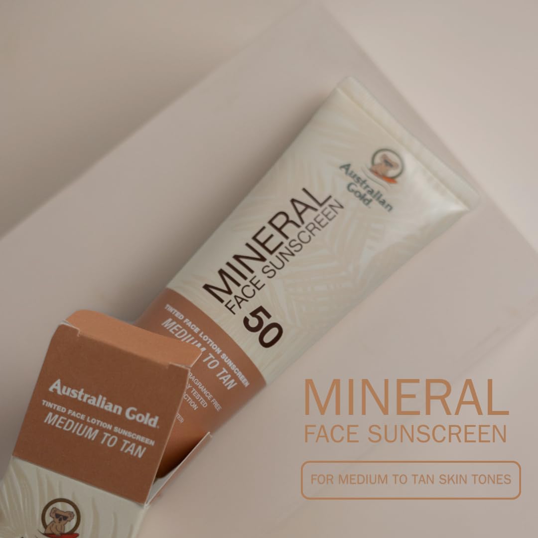 SPF 50 Tinted Mineral Face Sunscreen, Medium-Tan, 2.5 fl oz