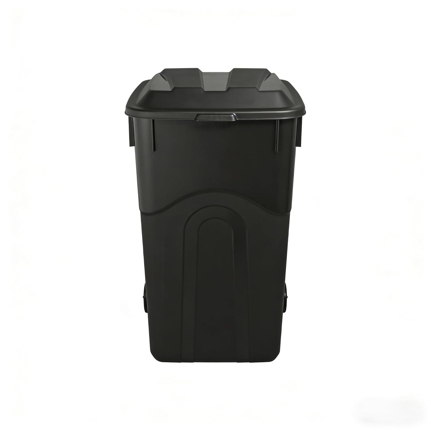 45 Gallon Trash Can, Heavy Duty Plastic Garbage Cans, Outdoor Trash Can with Lid and Wheels Black for Terrace