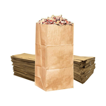 Yard Waste Bags (Pack of 10) - Large 30 Gallon Brown Paper Leaf Bags for Yard, Lawn, or Garden - Environmental