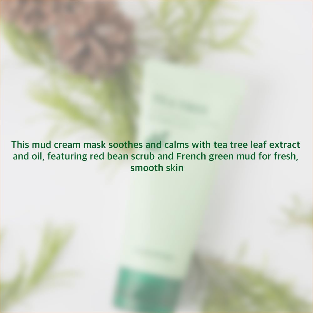 Mud Cream Mask | Soothing Tea Tree - Pore Purifying Clay Mask, Gentle Exfoliating Formula for Sensitive & Acne-prone