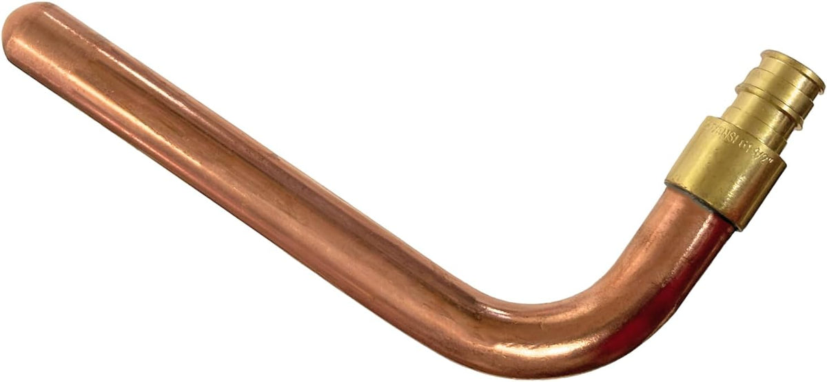 25 Pack 1/2'' Pex-A Stub Out Elbow, 3-1/2'' x 6'', Brass, 0.5 Inch
