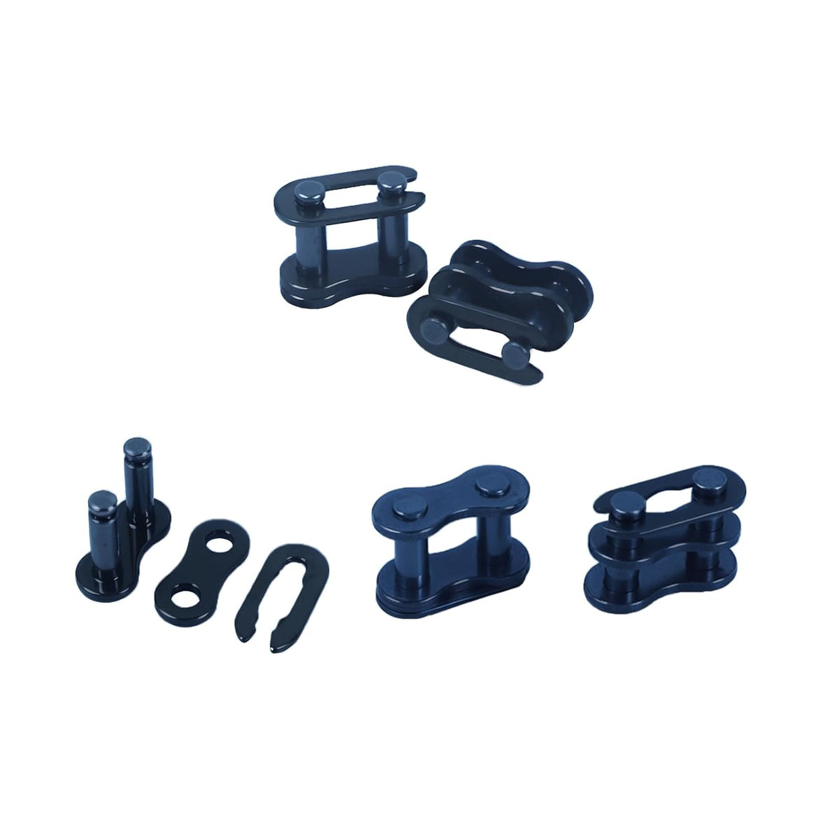 #25 Roller Chain Connecting Link - 1/4" Pitch, ANSI-Compatible, Carbon Steel, 5-Pack for Chain Length Adjustment & Repairs