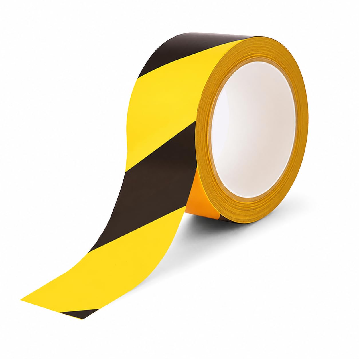 Black Yellow Floor Marking Tape, 2 in x 110 ft | High-visibility adhesive tape for marking floors, steps, warehouses