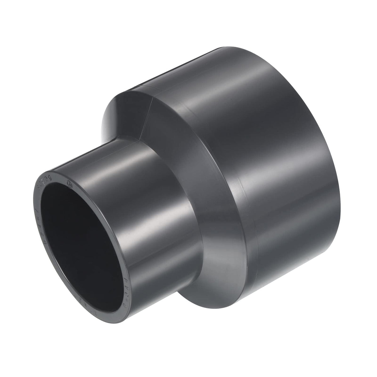 PATIKIL UPVC Reducer Pipe Fitting 3" x 2" Socket Schedule 80, Straight Coupling Adapter Connector, Gray