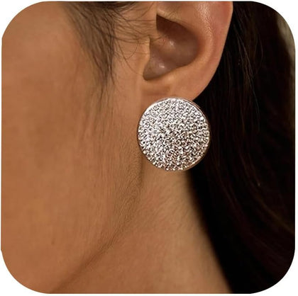 Statement Hypoallergenic Stud Earrings for Women Luxury Prom Jewelry Rhinestone Earrings for Women Sparkly Aretes