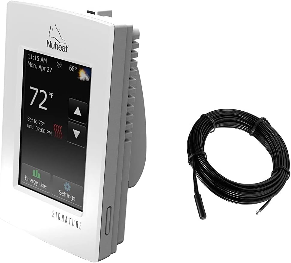 nVent Signature AC0055 WiFi Programmable Floor Heating Thermostat | w/ Extra Floor Sensor - Touchscreen & Built-In