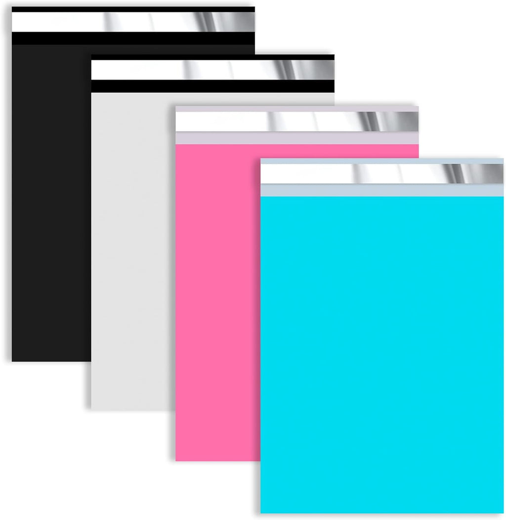 Poly Mailers 10x13 Inch, 100 Pack, Mixed Shipping Bags, 2.4 Mil