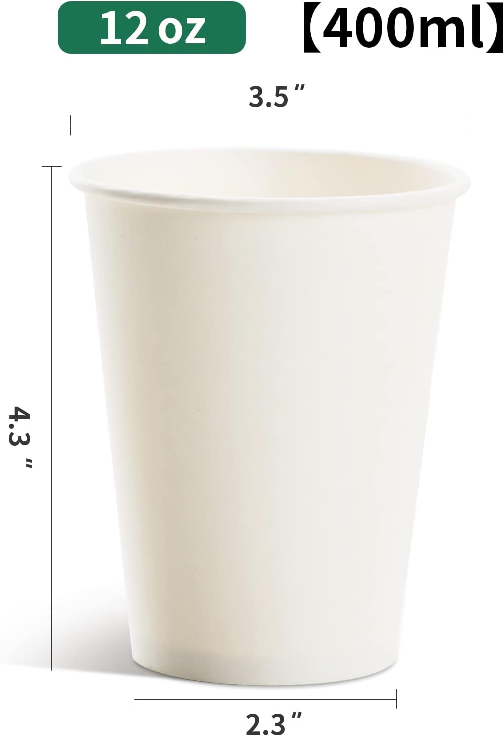 Coffee Cups 12 oz, 100 Pack Disposable Paper Cups