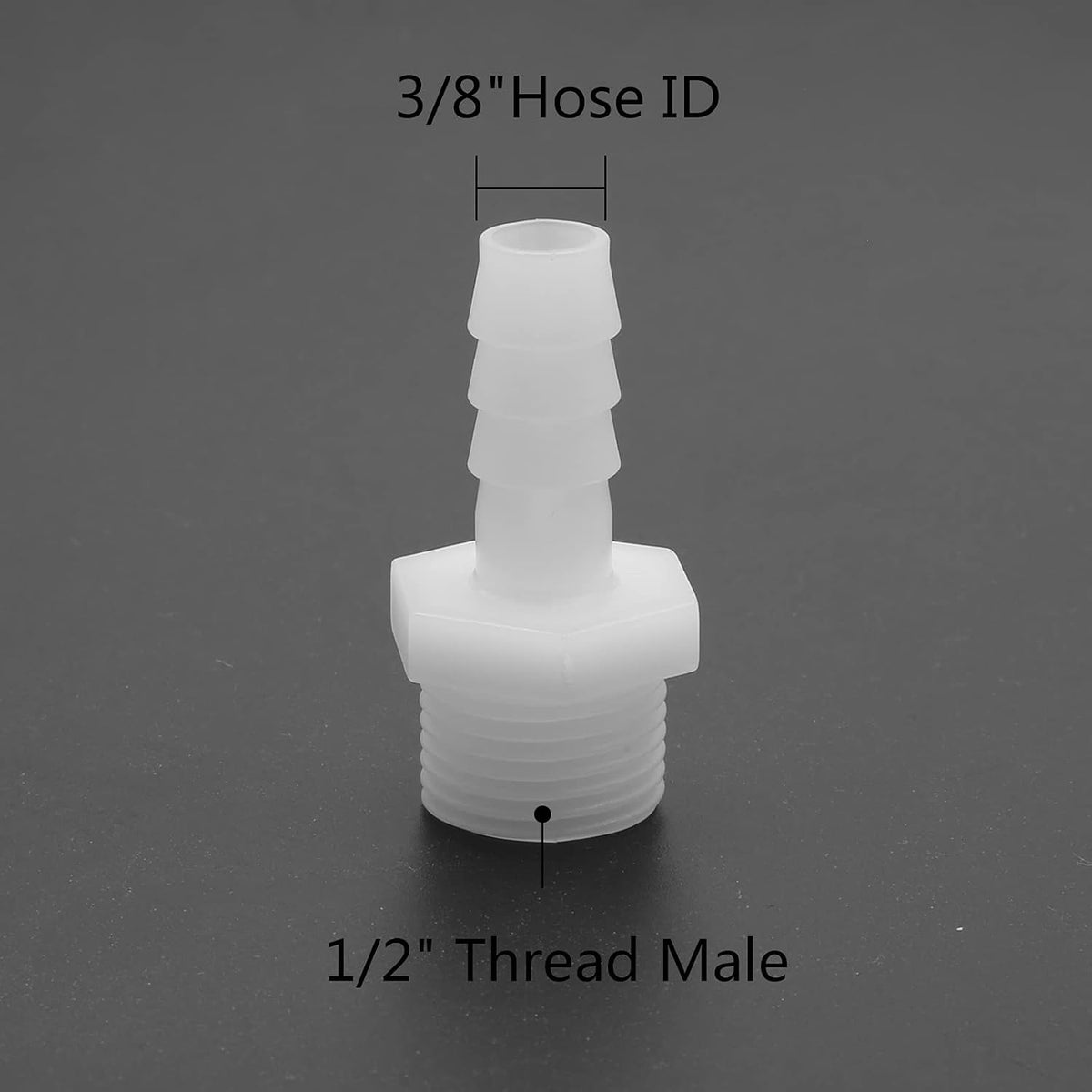 Plastic Hose Barb Fitting 3/8" Barb - 1/2" NPT Male Thread Adapter Fitting